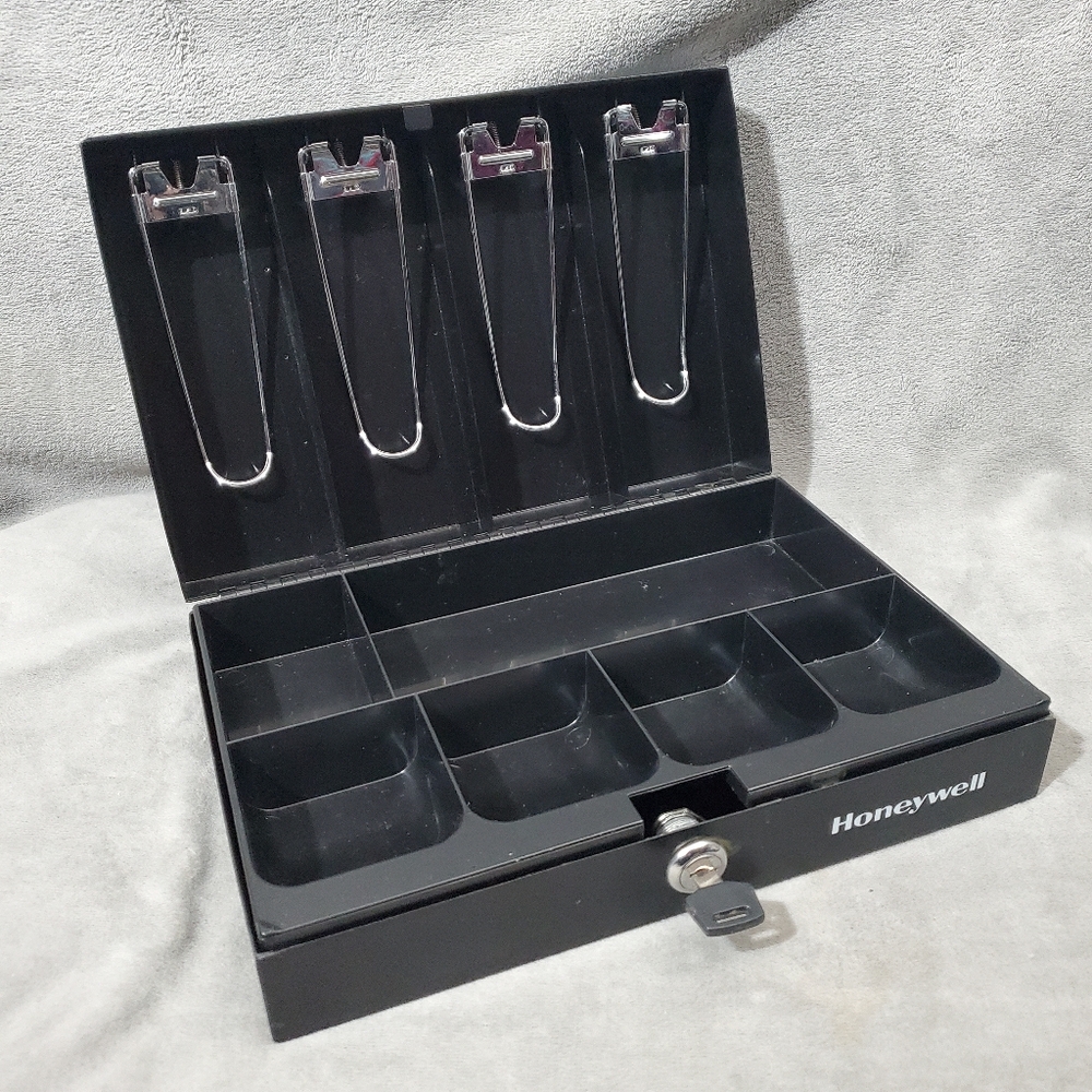 Honeywell Black Low Profile Cash Box with Key Lock